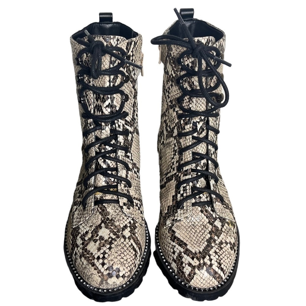 Express Faux Snakeskin Lace Up Combat Boots Size 6